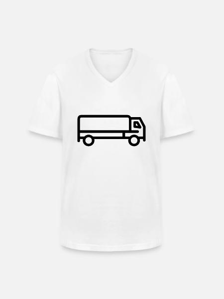 Lkw - Männer-T-Shirt mit V-Ausschnitt - Weiß