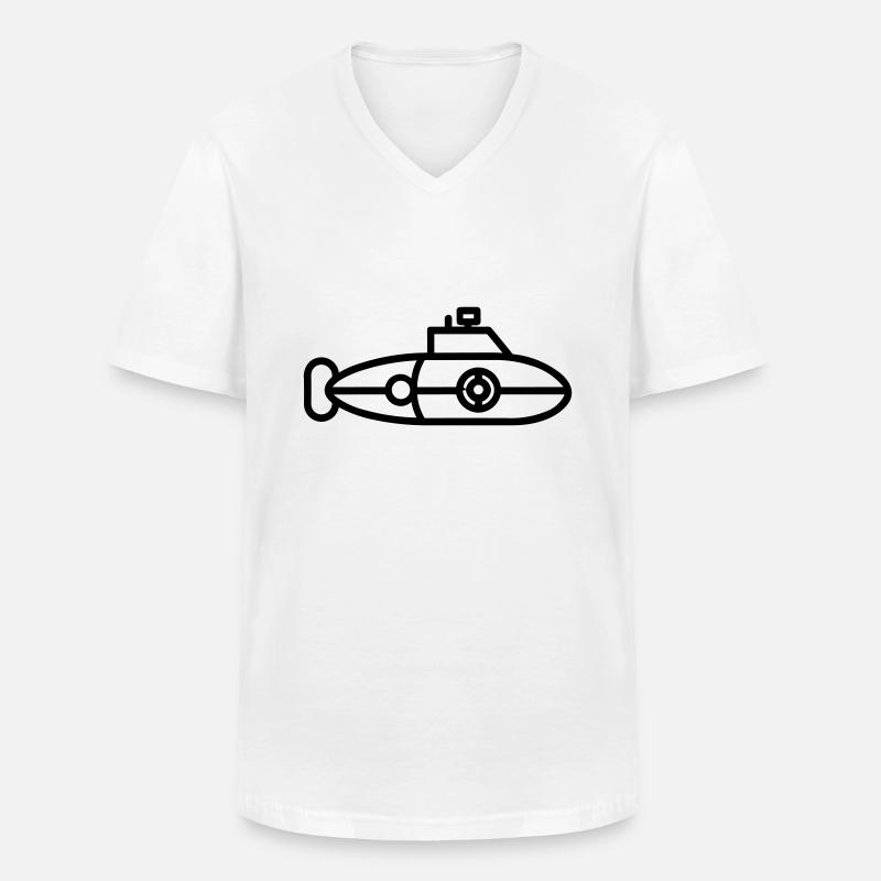 U-Boot-Boot - Männer-T-Shirt mit V-Ausschnitt - Weiß