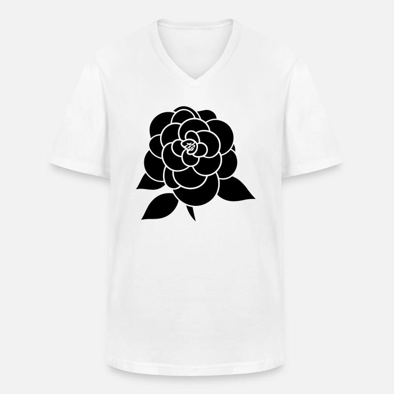 Blume Ikone - Männer-T-Shirt mit V-Ausschnitt - Weiß