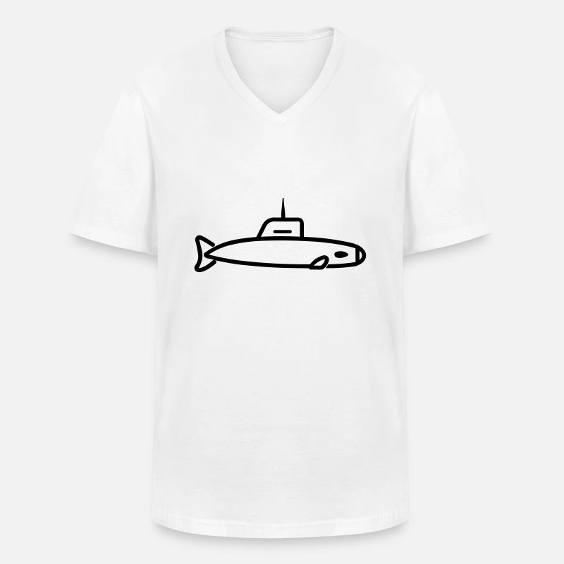 U-Boot-Boot - Männer-T-Shirt mit V-Ausschnitt - Weiß