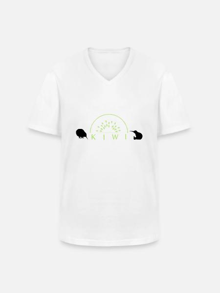 kiwi - T-shirt col V Homme - blanc
