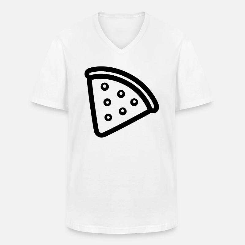 Pizzastück - Männer-T-Shirt mit V-Ausschnitt - Weiß