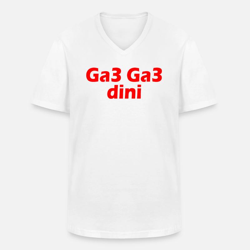 Ga3 ga3 dini - Männer-T-Shirt mit V-Ausschnitt - Weiß