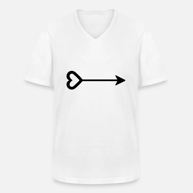 Herz-Pfeil - Männer-T-Shirt mit V-Ausschnitt - Weiß