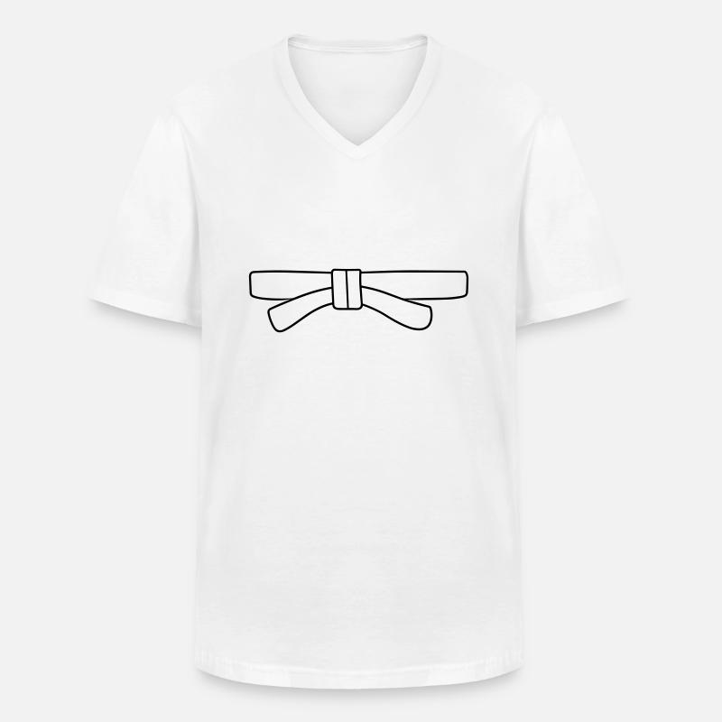 Gürtel - Männer-T-Shirt mit V-Ausschnitt - Weiß