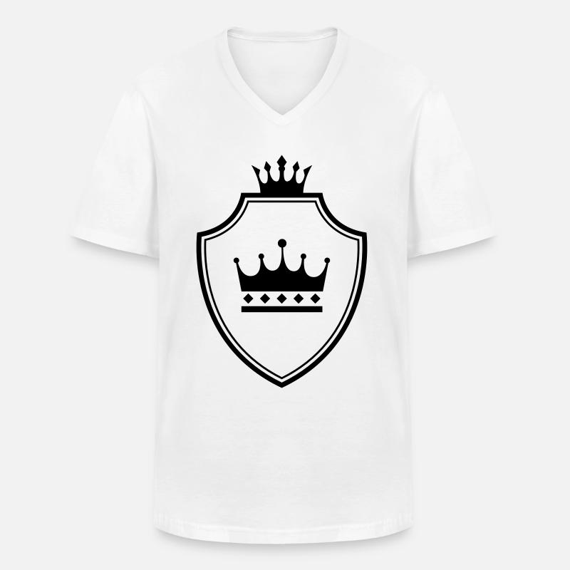 Krone Wappen - Männer-T-Shirt mit V-Ausschnitt - Weiß