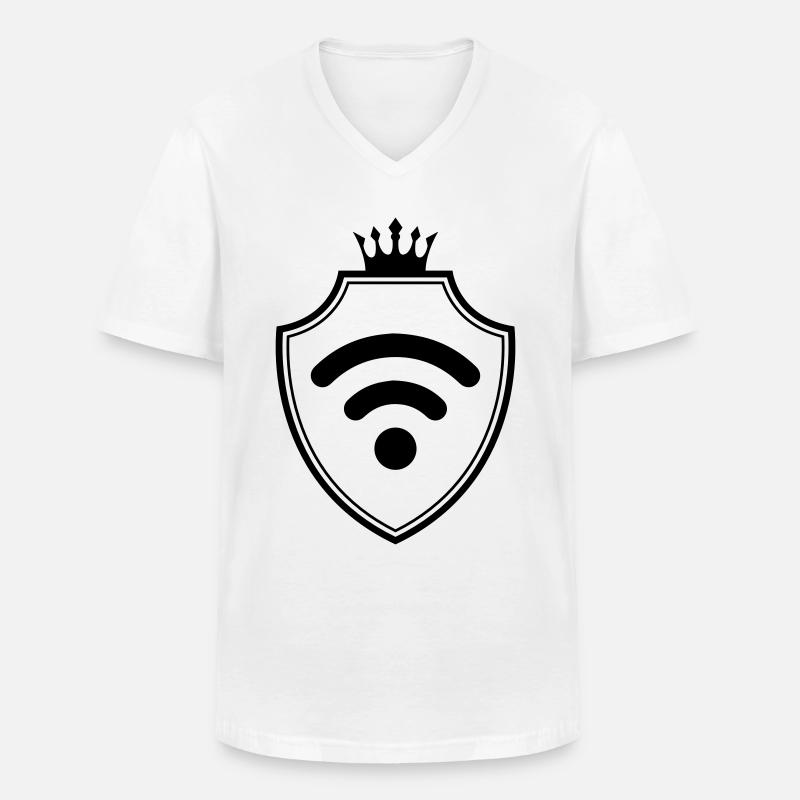 Wlan Internet Wappen - Männer-T-Shirt mit V-Ausschnitt - Weiß