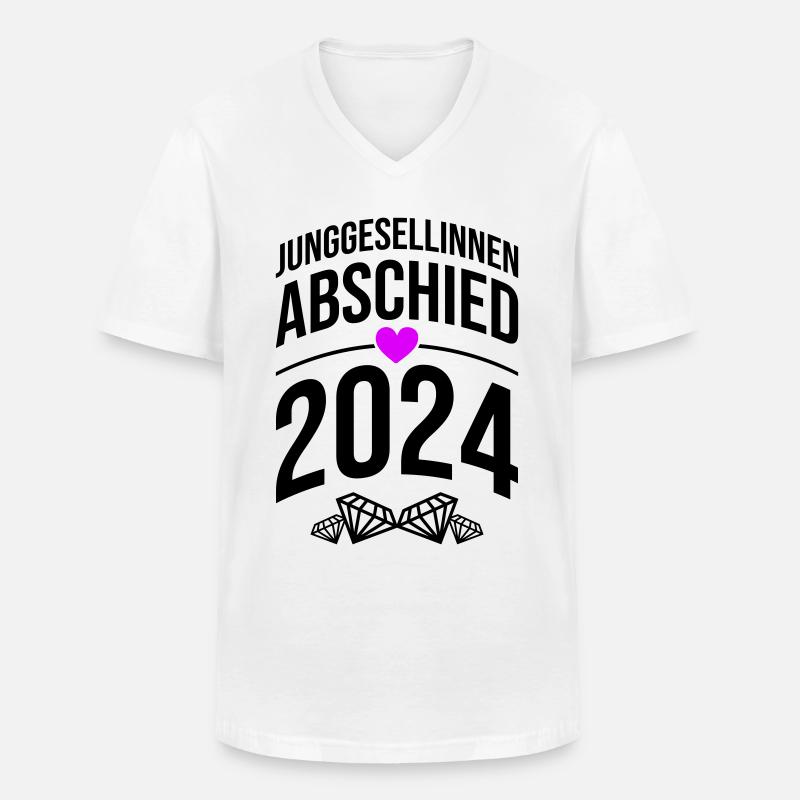 Junggesellinnenabschied 2024 Braut - Männer-T-Shirt mit V-Ausschnitt - Weiß