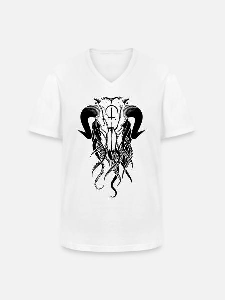 Cthulhu Skull - Men's V-Neck T-Shirt - white