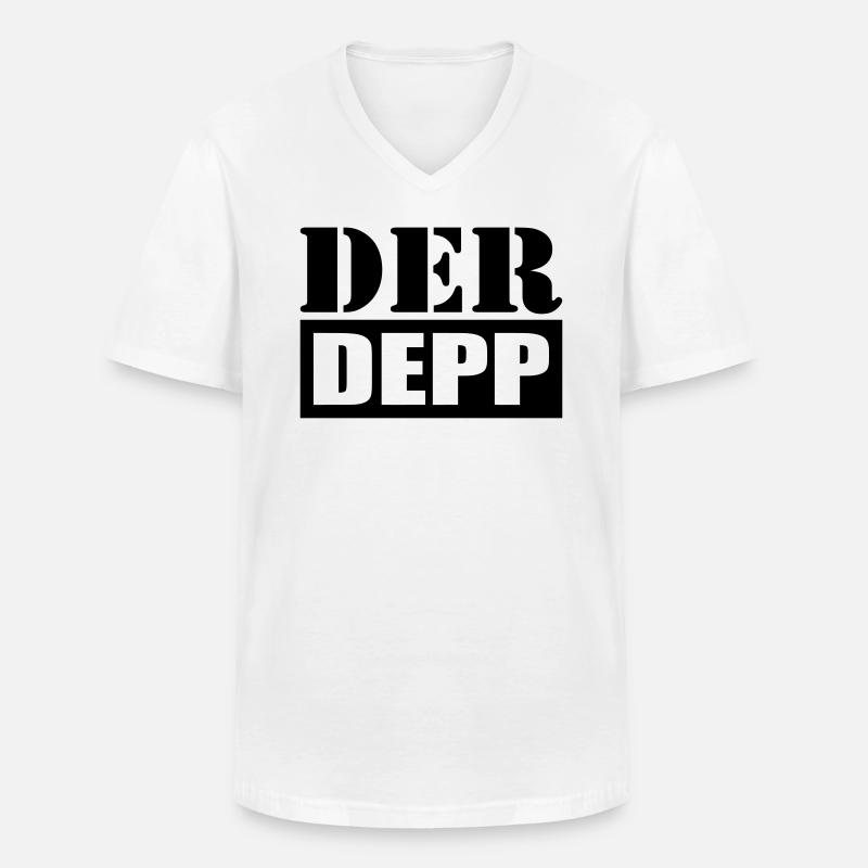 Der Depp - Männer-T-Shirt mit V-Ausschnitt - Weiß
