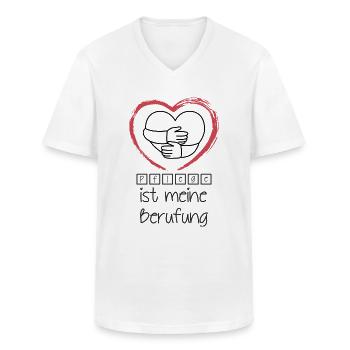 Pflege ist meine Berufung - Männer-T-Shirt mit V-Ausschnitt - Weiß - Vorne - AI Model Male 185 light (185cm)