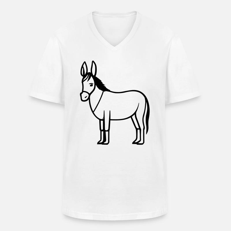 Esel - Männer-T-Shirt mit V-Ausschnitt - Weiß