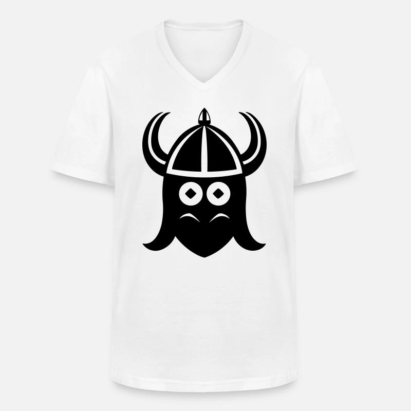 Wikingerhelm Krieger - Männer-T-Shirt mit V-Ausschnitt - Weiß