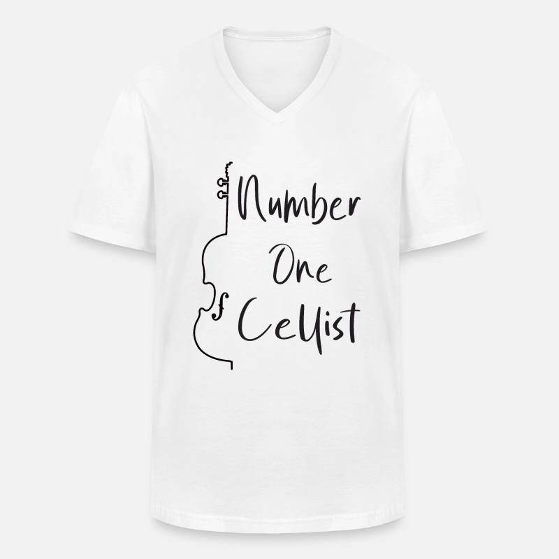 Cello Cellist Violoncello - Männer-T-Shirt mit V-Ausschnitt - Weiß