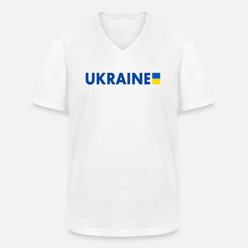 Ukraine - Männer-T-Shirt mit V-Ausschnitt - Weiß