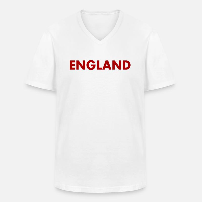 angleterre - T-shirt col V Homme - blanc