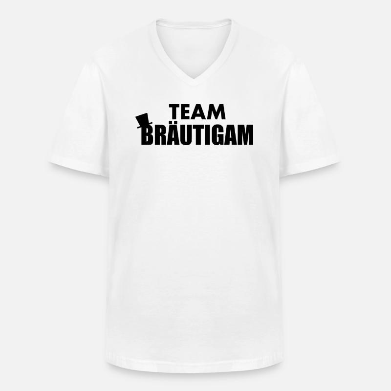 team bräutigam - Männer-T-Shirt mit V-Ausschnitt - Weiß