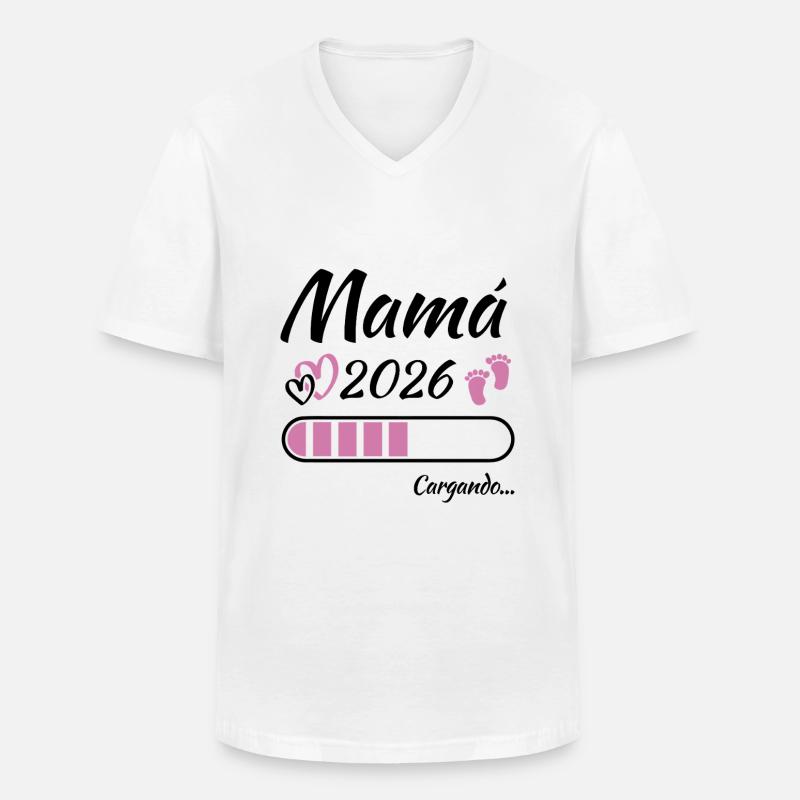 Werdende Mutter 2026 Loading - Männer-T-Shirt mit V-Ausschnitt - Weiß