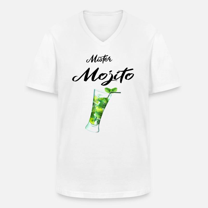 Herr Mojito - Männer-T-Shirt mit V-Ausschnitt - Weiß