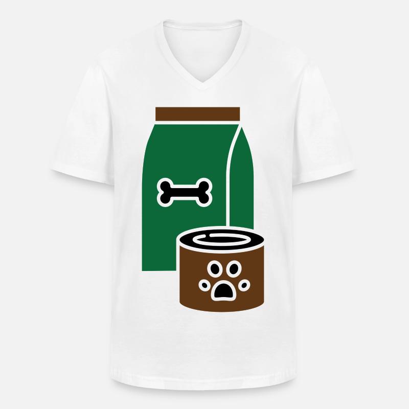 Hundefutter - Männer-T-Shirt mit V-Ausschnitt - Weiß