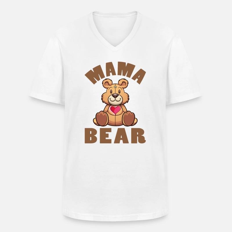 Mama Bear - Männer-T-Shirt mit V-Ausschnitt - Weiß