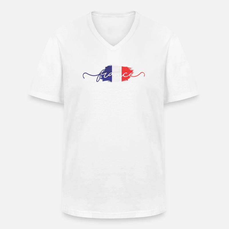 Paris - Männer-T-Shirt mit V-Ausschnitt - Weiß