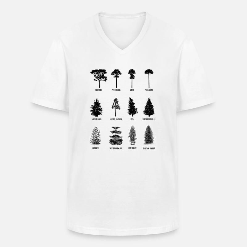 Albero - Maglietta da uomo classica con scollo a V - bianco