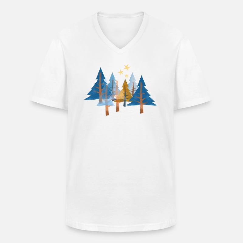 Im Winterwald - Männer-T-Shirt mit V-Ausschnitt - Weiß