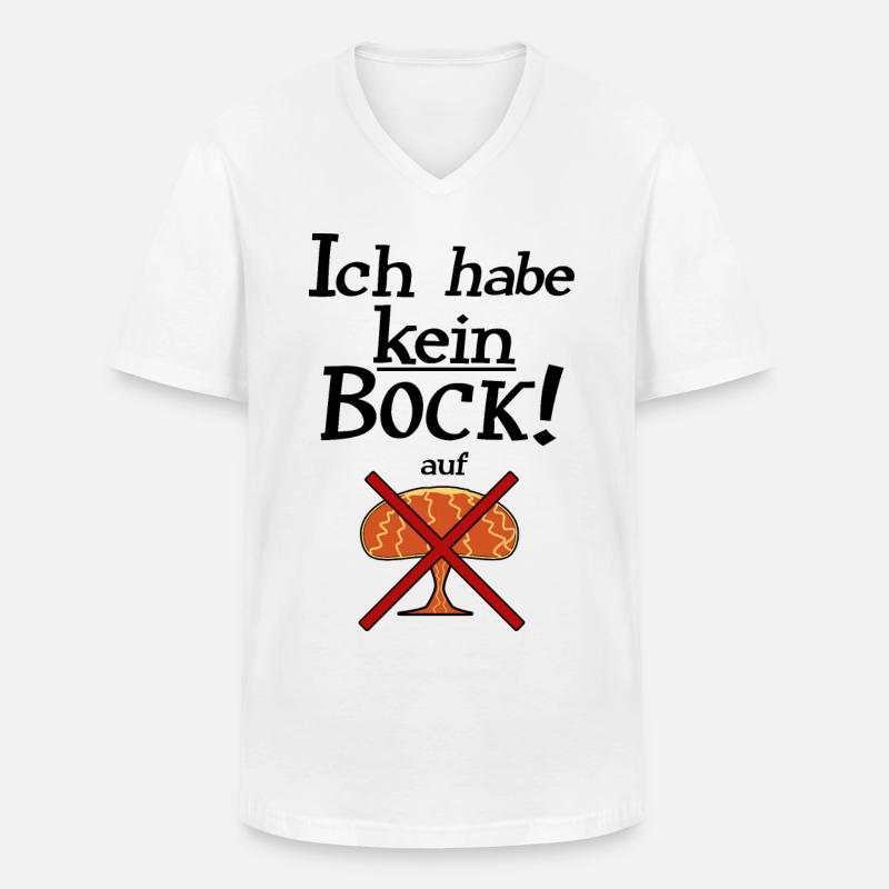 kein Bock auf Atomkrieg - Männer-T-Shirt mit V-Ausschnitt - Weiß