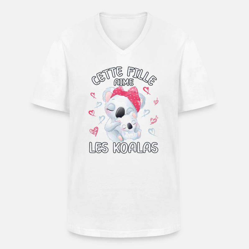 Dieses Mädchen Liebt Koalas - Männer-T-Shirt mit V-Ausschnitt - Weiß
