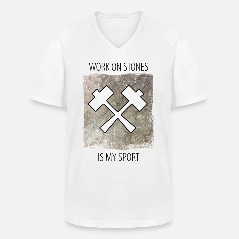Steinmetz Steinbildhauer Spruch - Männer-T-Shirt mit V-Ausschnitt - Weiß