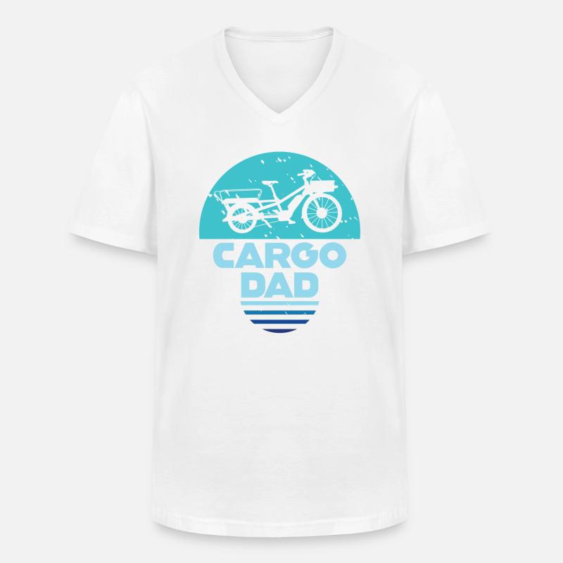 Cargo Dad Lastenrad Cargobike - Männer-T-Shirt mit V-Ausschnitt - Weiß