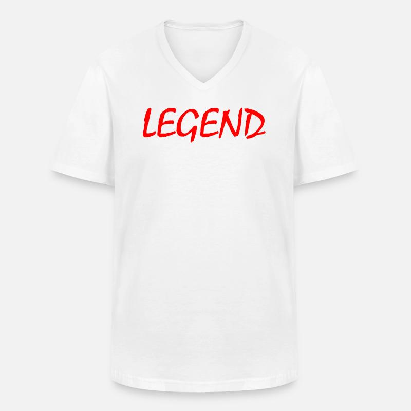 Legend - Männer-T-Shirt mit V-Ausschnitt - Weiß