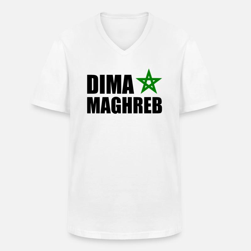 Dima maghreb - Marokko - Männer-T-Shirt mit V-Ausschnitt - Weiß