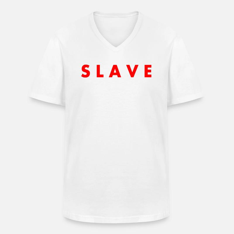 Slave - Männer-T-Shirt mit V-Ausschnitt - Weiß