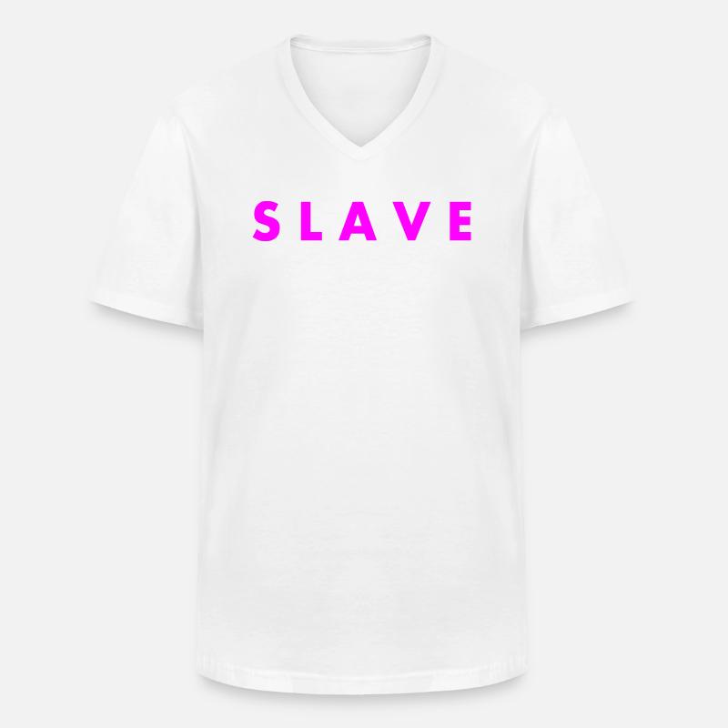 Slave - Men's V-Neck T-Shirt - white