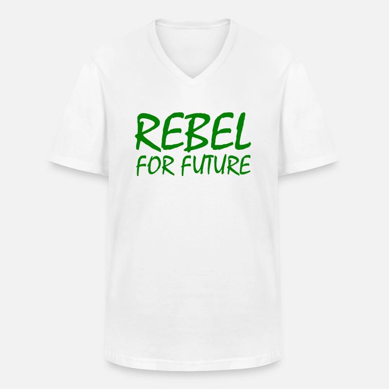 Rebel for future - Männer-T-Shirt mit V-Ausschnitt - Weiß