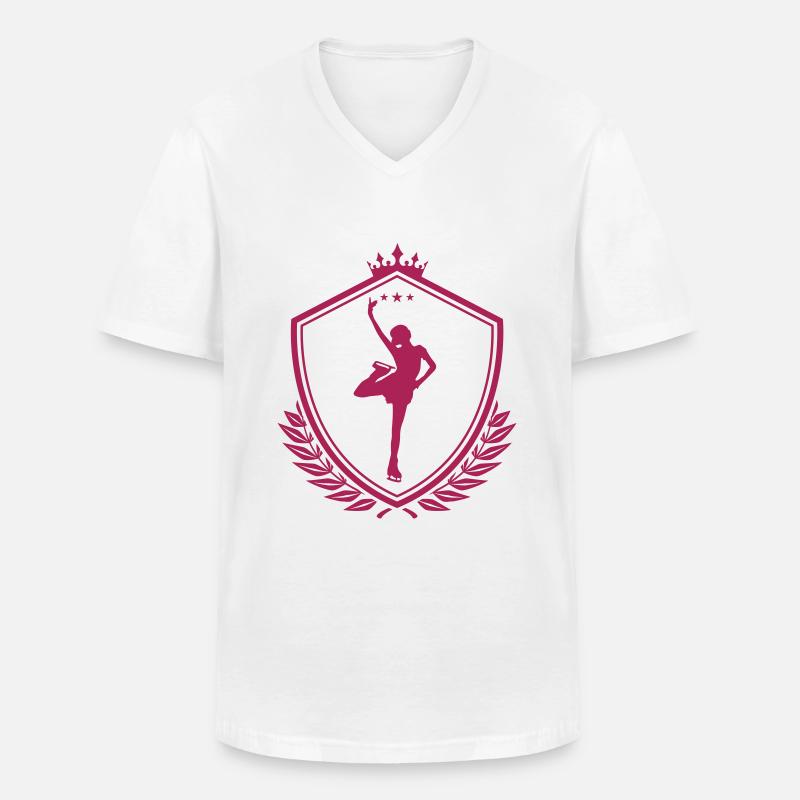 Ice Skating Eiskunstlauf - Männer-T-Shirt mit V-Ausschnitt - Weiß
