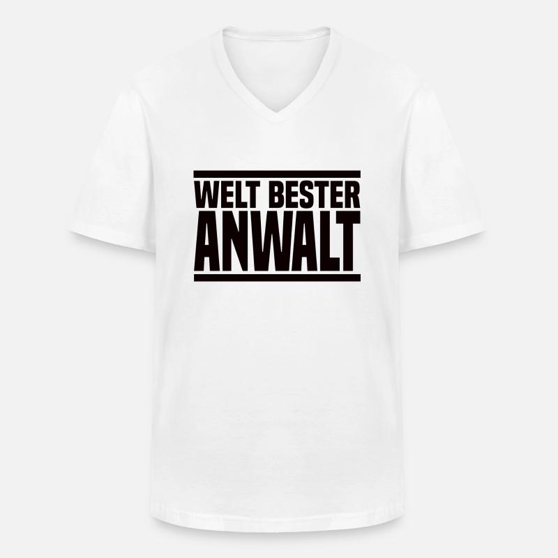 Welt Bester Anwalt - Männer-T-Shirt mit V-Ausschnitt - Weiß