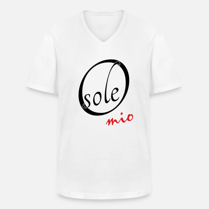 O sole mio - Männer-T-Shirt mit V-Ausschnitt - Weiß