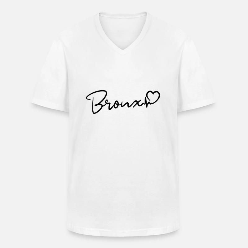 Bronx Herzschlag NYC - Männer-T-Shirt mit V-Ausschnitt - Weiß