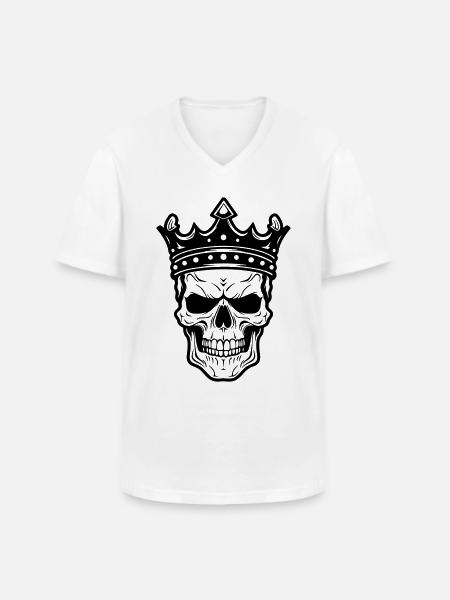 King Skull - Men's V-Neck T-Shirt - white
