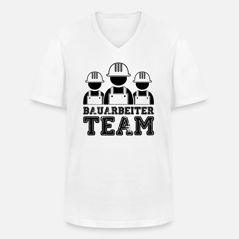 bauarbeiter team 01 - Männer-T-Shirt mit V-Ausschnitt - Weiß
