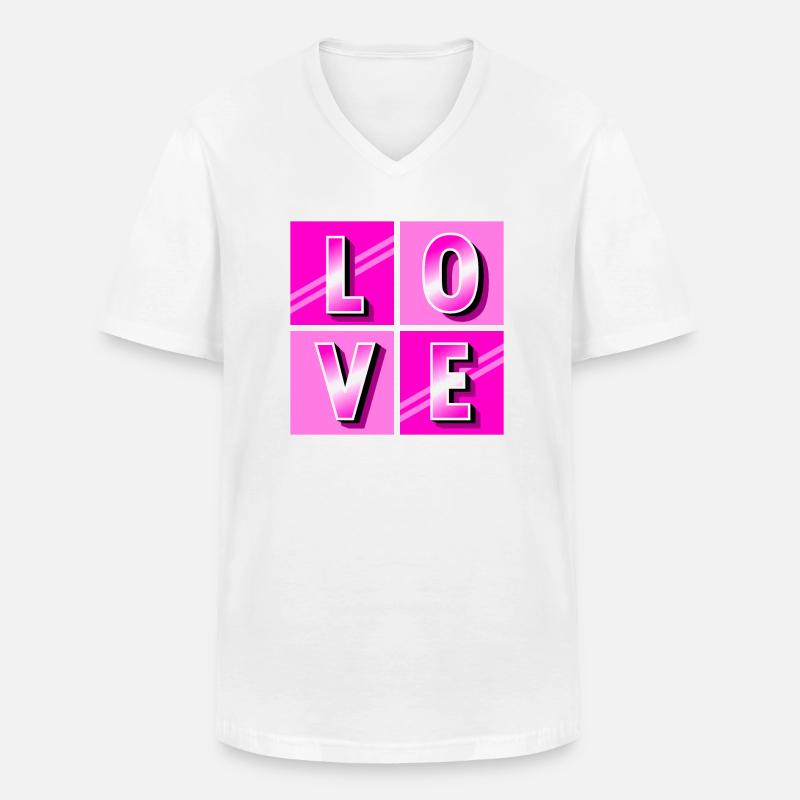 LOVE - Männer-T-Shirt mit V-Ausschnitt - Weiß
