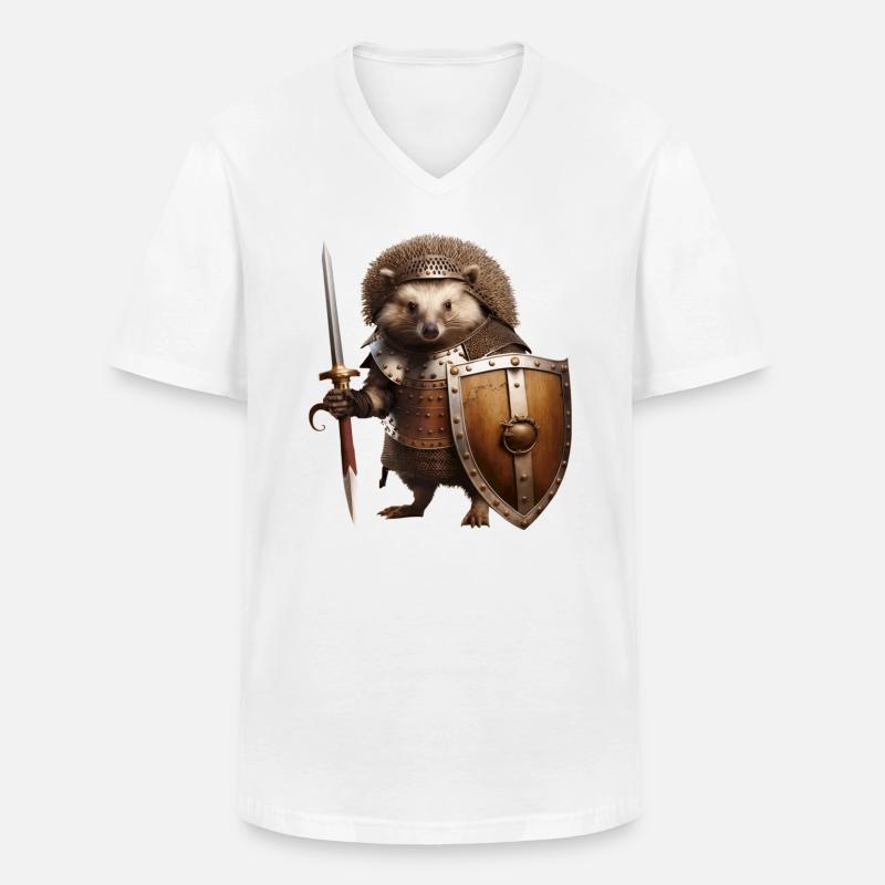 Igel der Welt, wehrt euch - Männer-T-Shirt mit V-Ausschnitt - Weiß