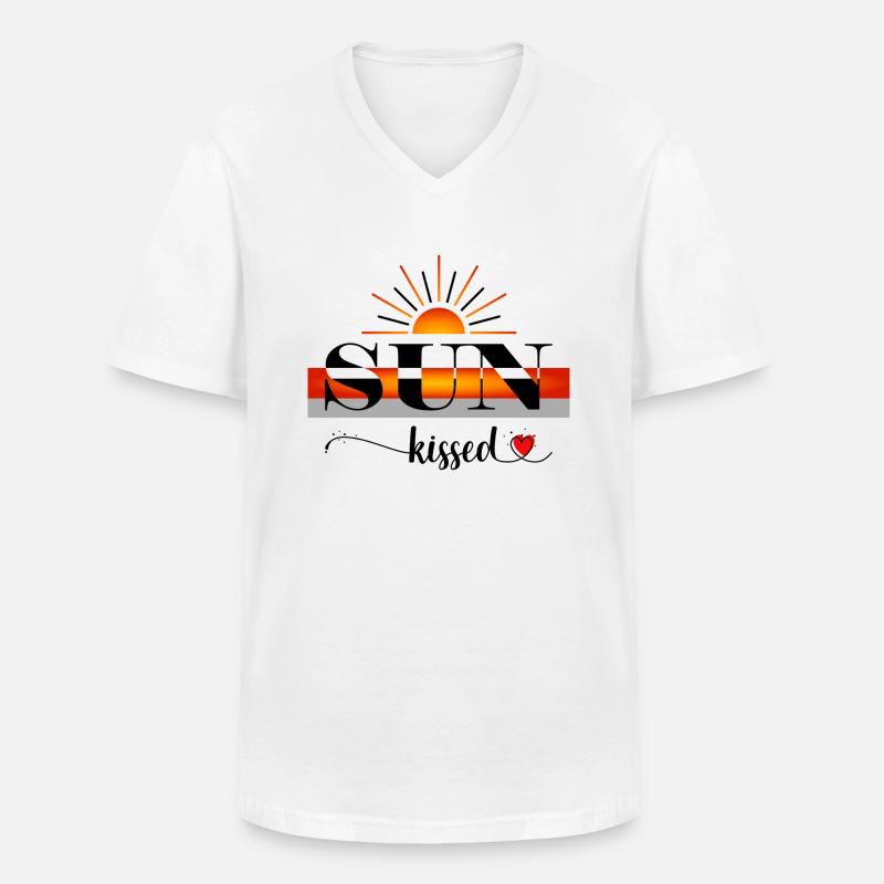 sunkissed - Männer-T-Shirt mit V-Ausschnitt - Weiß