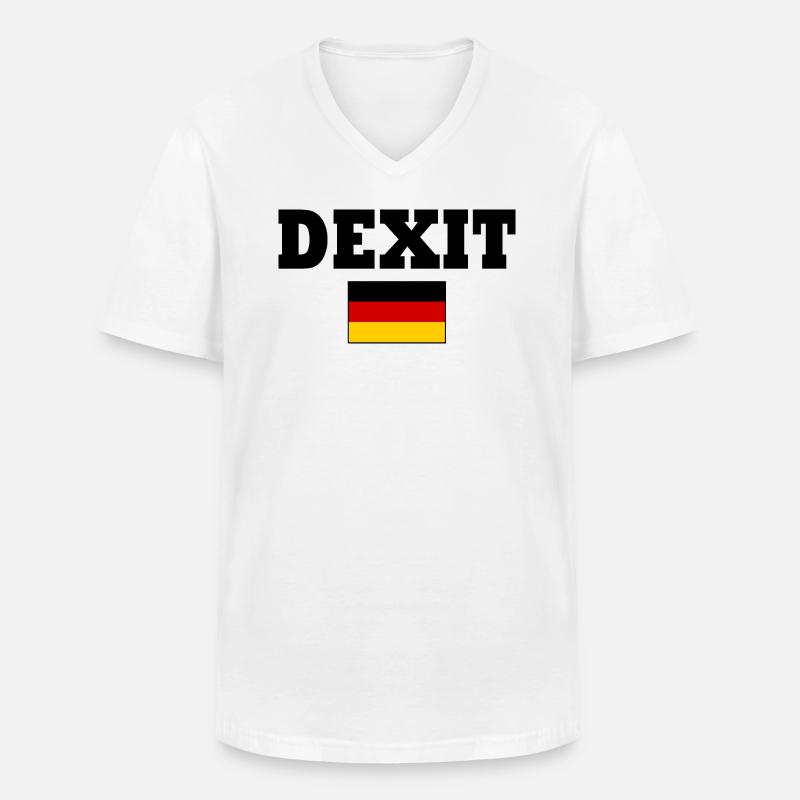 Dexit - Männer-T-Shirt mit V-Ausschnitt - Weiß