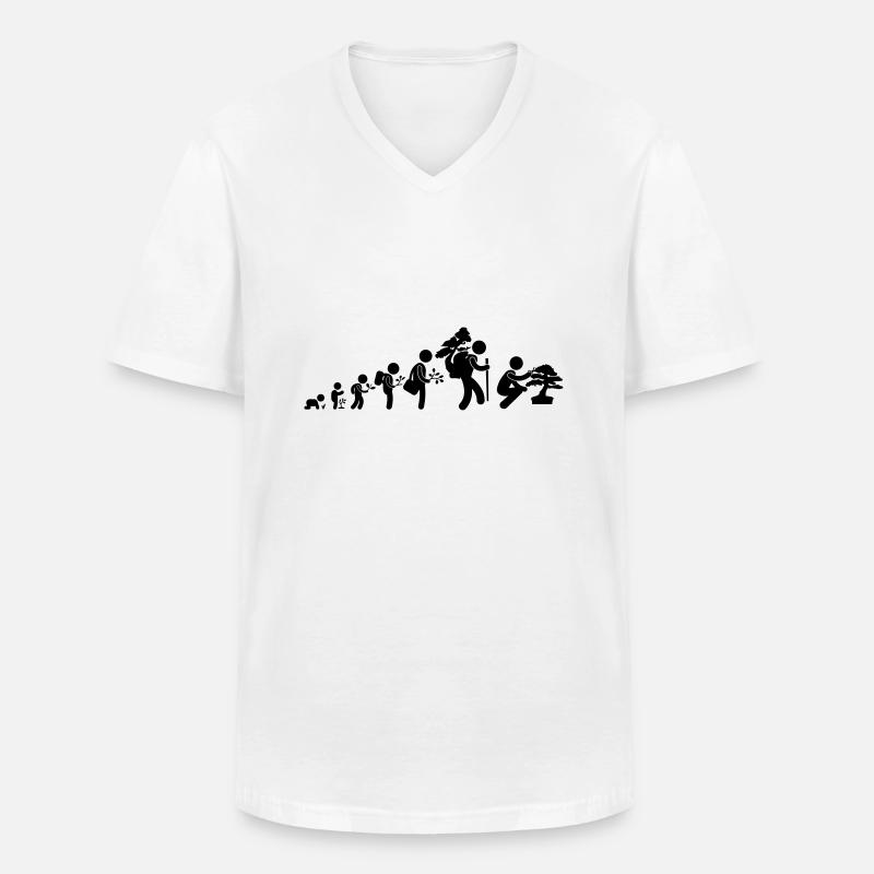bonsaka_evolution_sans - Männer-T-Shirt mit V-Ausschnitt - Weiß