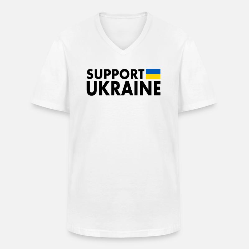 Support ukraine - Männer-T-Shirt mit V-Ausschnitt - Weiß