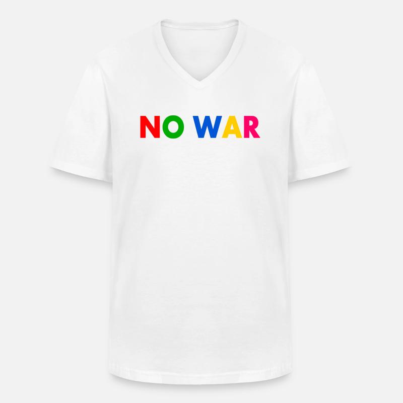 No war - Männer-T-Shirt mit V-Ausschnitt - Weiß